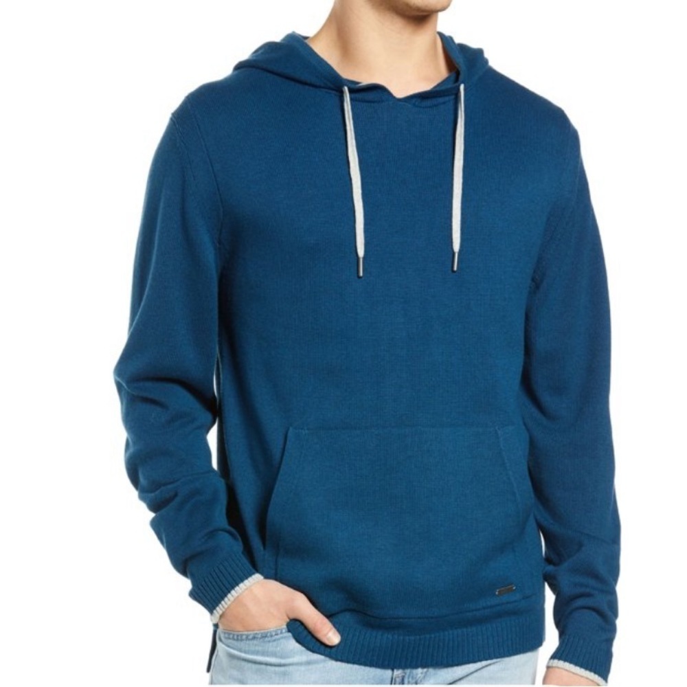 Rodd & Gunn Mens Kingsley Park Knit Hoodie Sweater Teal  size XL